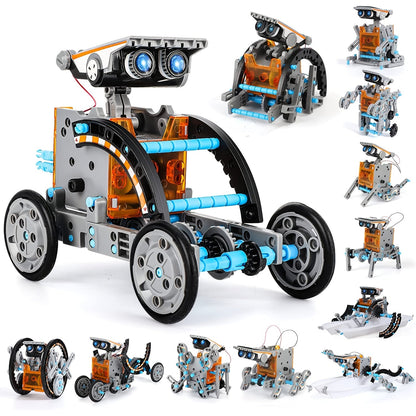 Solar Robo Builder - 12-in-1 Educational Construction Toy with Solar Power