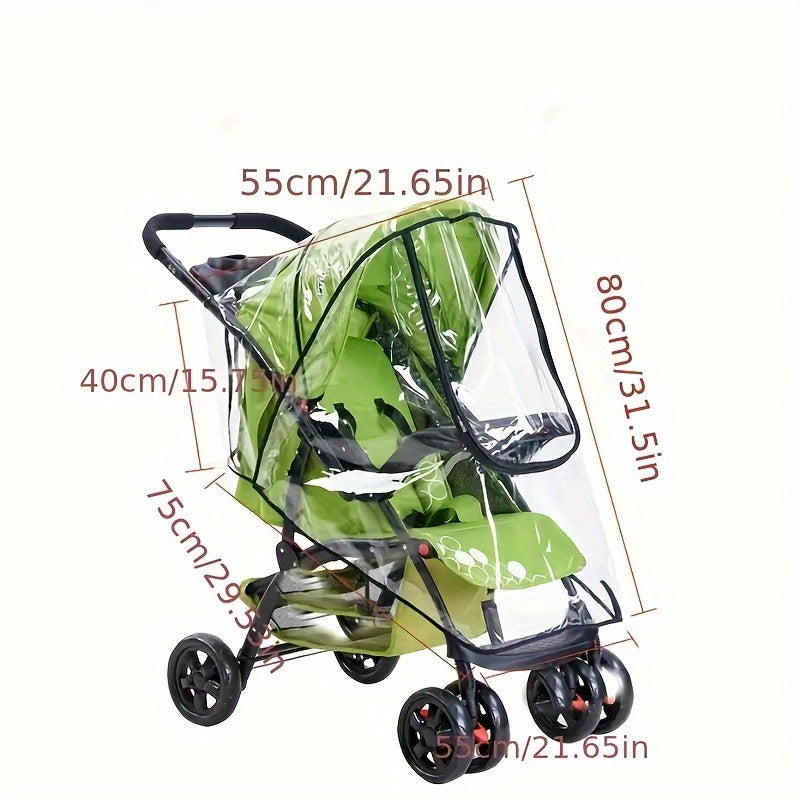 Transparent Stroller Rain Cover - For Weatherproof Protection