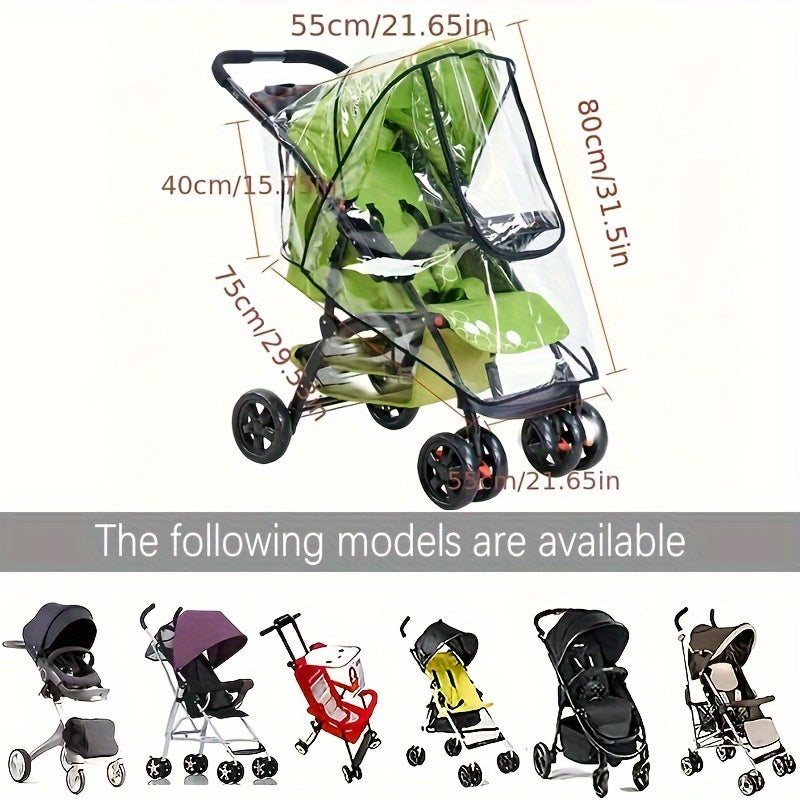 Transparent Stroller Rain Cover - For Weatherproof Protection
