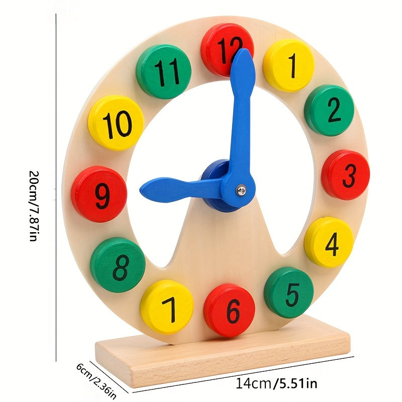 Wooden Learning Clock for Kids – Educational Toy to Learn Numbers and Time