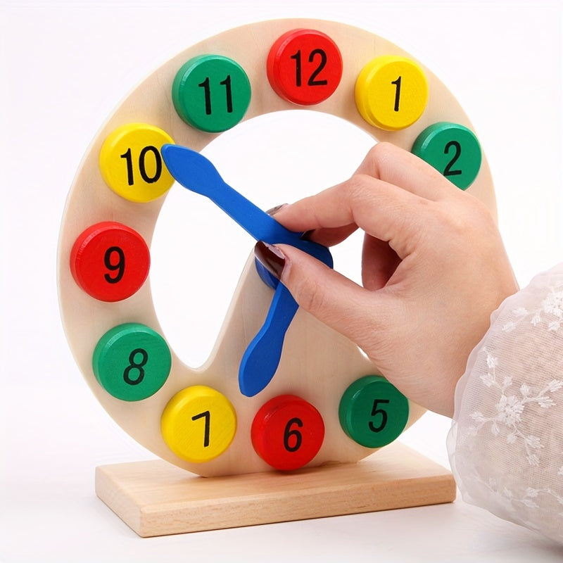 Wooden Learning Clock for Kids – Educational Toy to Learn Numbers and Time