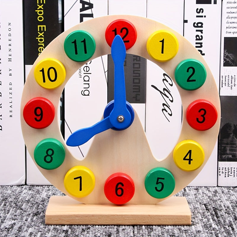 Wooden Learning Clock for Kids – Educational Toy to Learn Numbers and Time