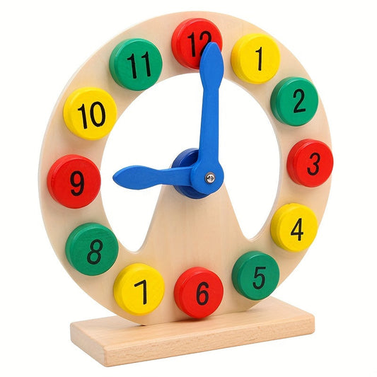 Wooden Learning Clock for Kids – Educational Toy to Learn Numbers and Time
