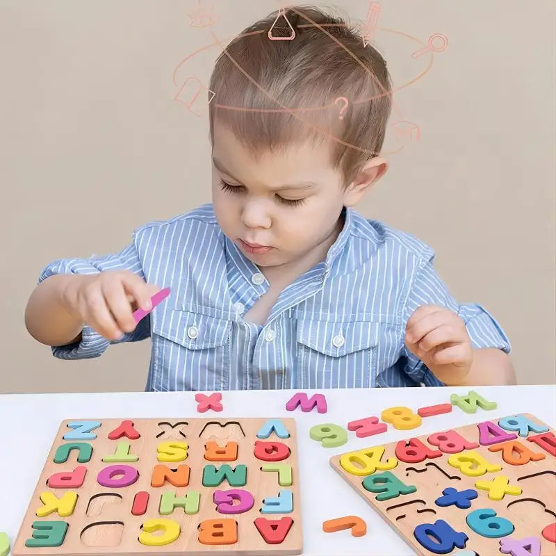 Wooden Puzzles - Alphabet and Numbers