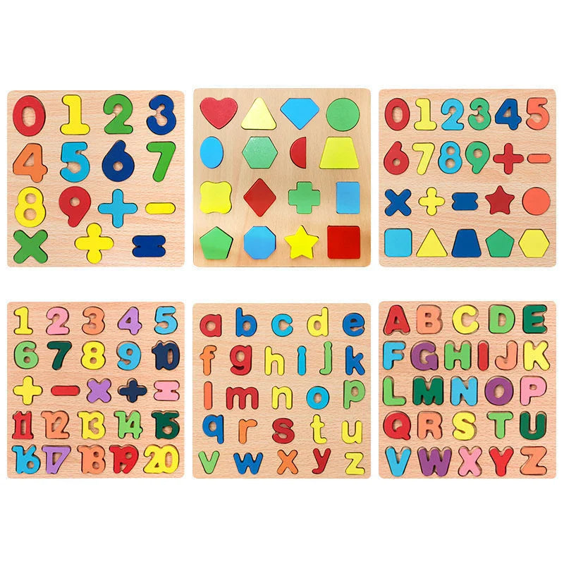 Wooden Puzzles - Alphabet and Numbers