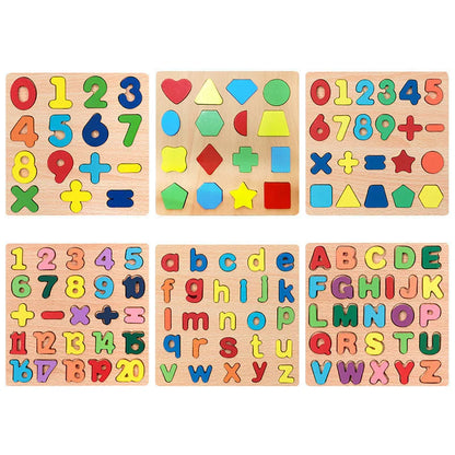 Wooden Puzzles - Alphabet and Numbers