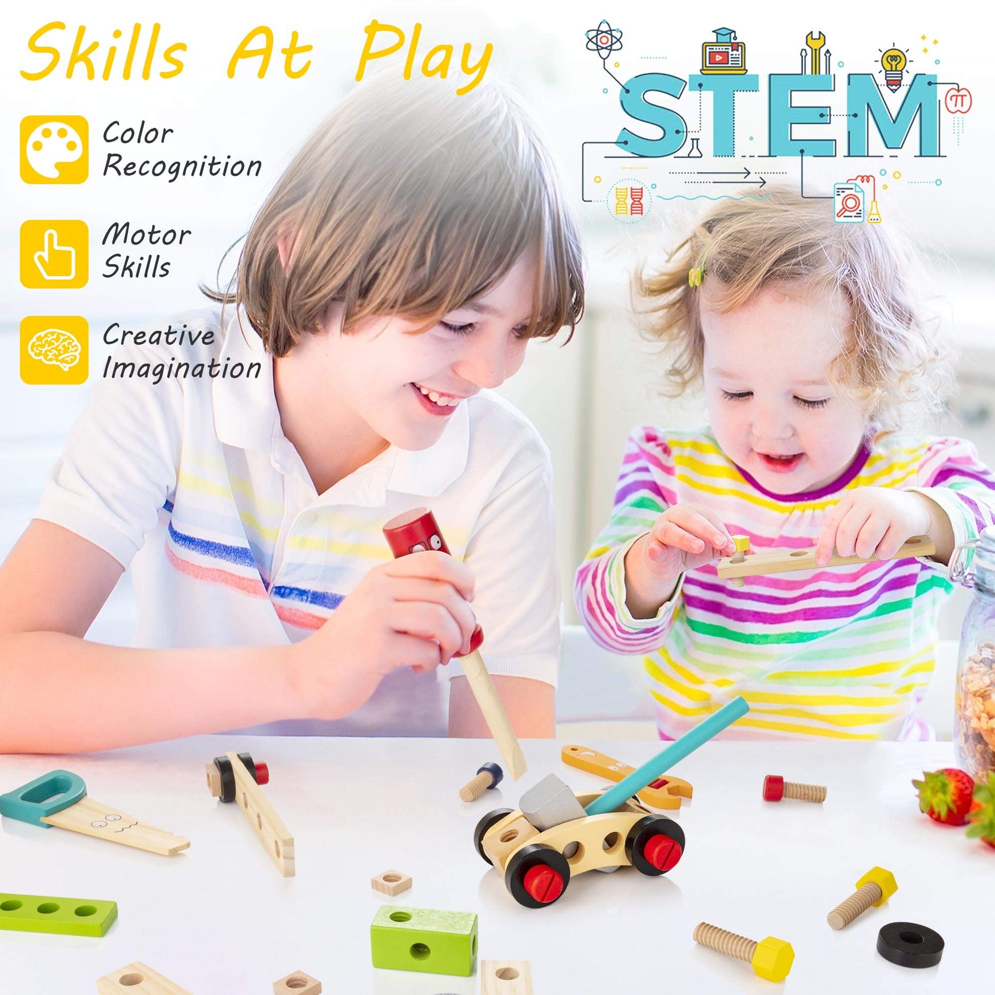 Wooden Toolbox for Children - Creative and Educational